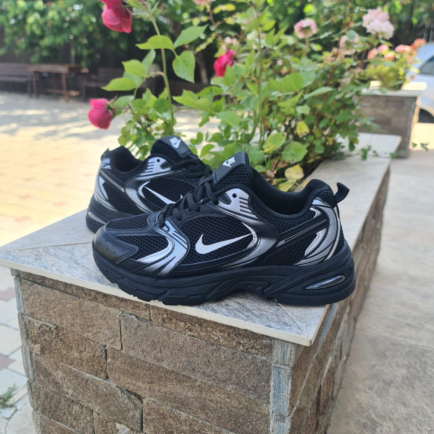 PANTOFI SPORT NEGRU -ALB